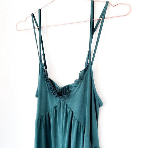 urban outfitters emerald green wide leg jumpsuit - Picture 5 of 6
